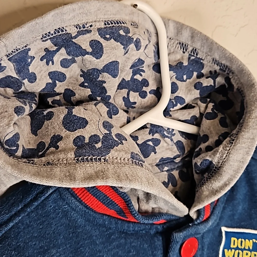 Disney hooded snap front Mickey jacket, size 4